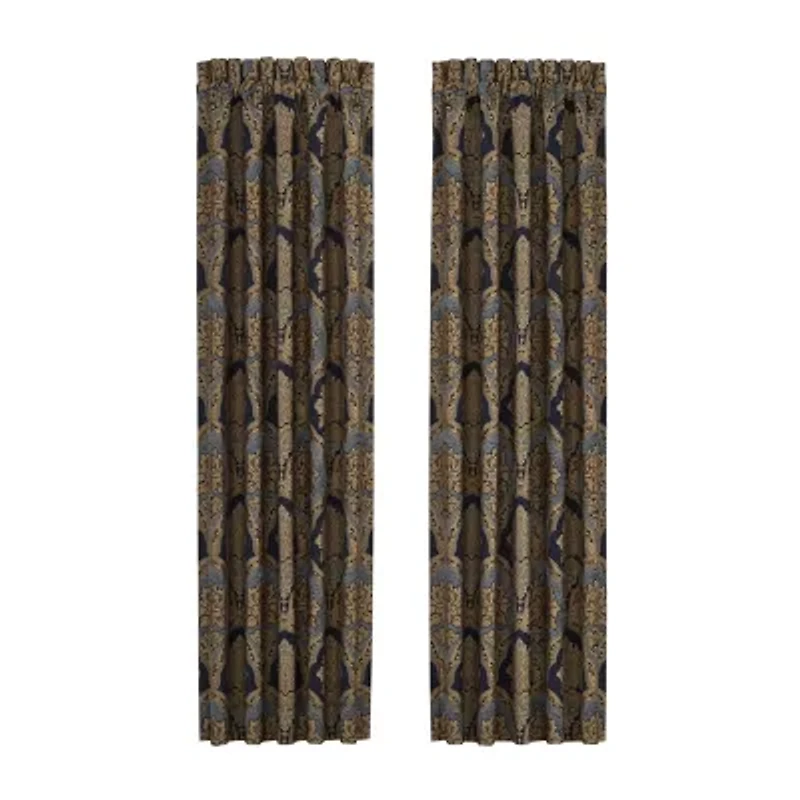 Five Queens Court Bristol Rod Pocket Light-Filtering Set of 2 Curtain Panel