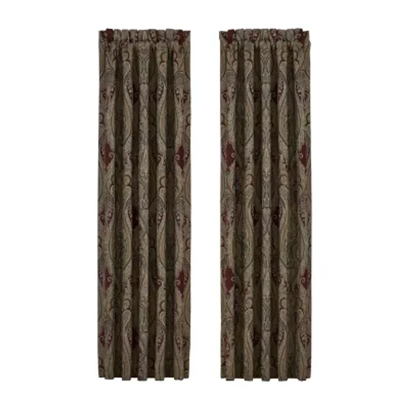 Queen Street Georgia Rod Pocket Light-Filtering Set of 2 Curtain Panel