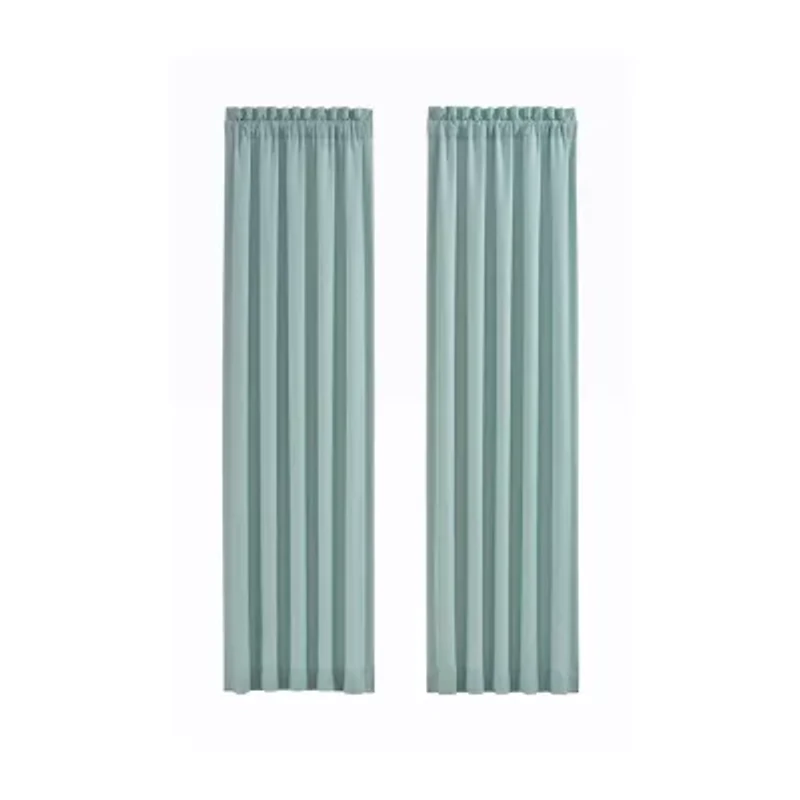 Royal Court Waters Edge Rod Pocket Light-Filtering Set of 2 Curtain Panel