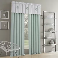 Royal Court Waters Edge Rod Pocket Light-Filtering Set of 2 Curtain Panel