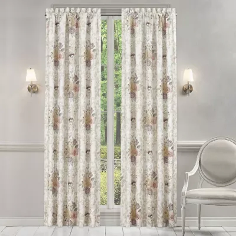 Royal Court Chardonnay Rod Pocket Light-Filtering Set of 2 Curtain Panel