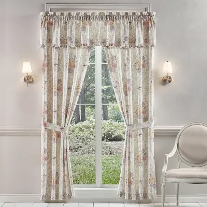 Royal Court Chardonnay Rod Pocket Light-Filtering Set of 2 Curtain Panel