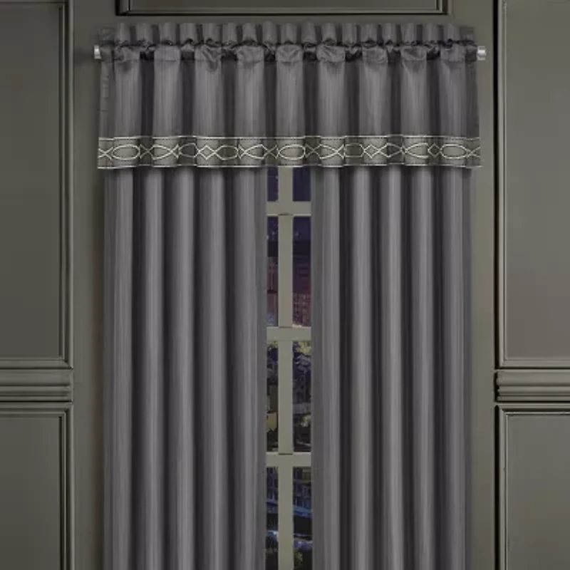 Queen Street Darwin Charcoal Rod Pocket Light-Filtering Set of 2 Curtain Panel