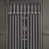 Queen Street Darwin Charcoal Rod Pocket Light-Filtering Set of 2 Curtain Panel