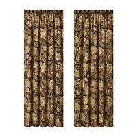Five Queens Court Stefania Rod Pocket Energy Saving Light-Filtering Set of 2 Curtain Panel