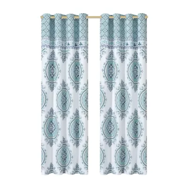 Queen Street Afton Rod Pocket Light-Filtering Set of 2 Curtain Panel