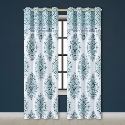 Queen Street Afton Rod Pocket Light-Filtering Set of 2 Curtain Panel