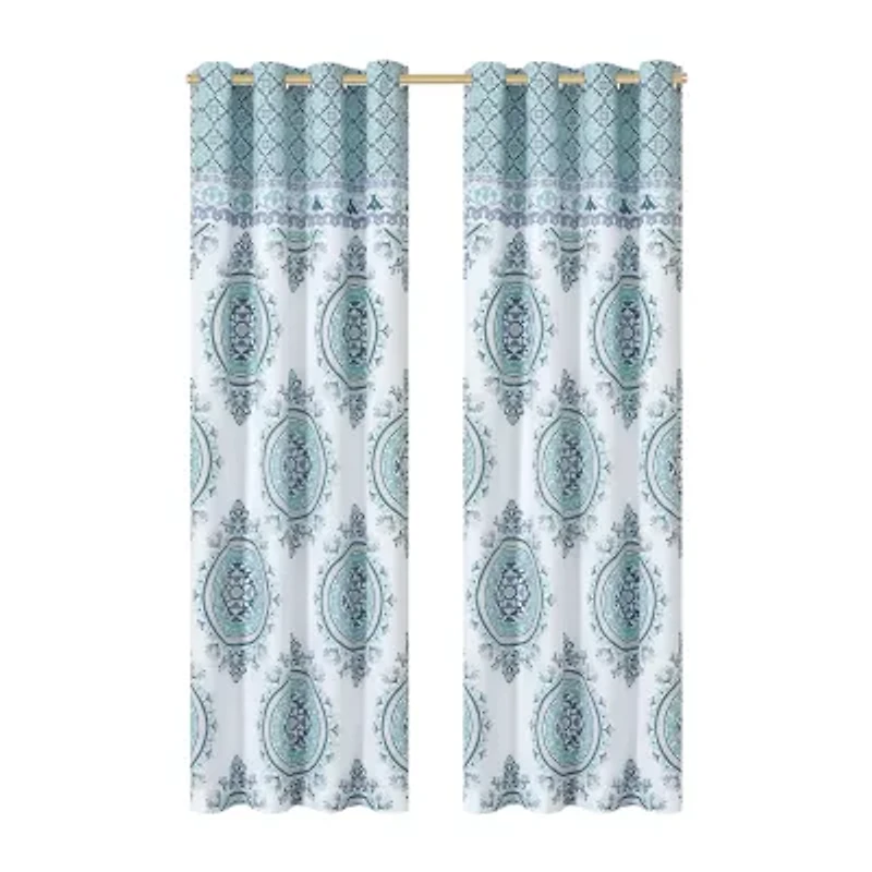 Queen Street Afton Rod Pocket Light-Filtering Set of 2 Curtain Panel