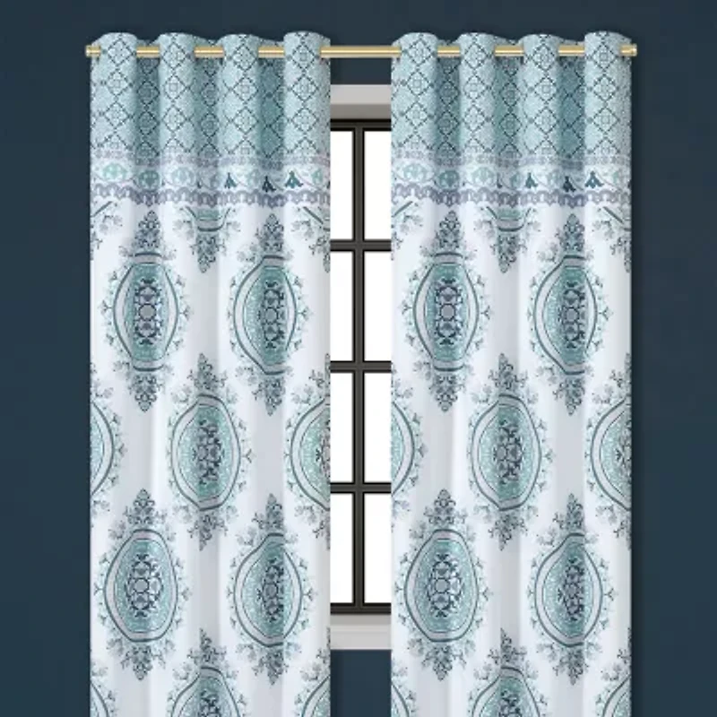 Queen Street Afton Rod Pocket Light-Filtering Set of 2 Curtain Panel