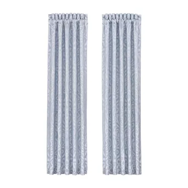 Queen Street Linda Rod Pocket Embellished Light-Filtering Set of 2 Curtain Panel