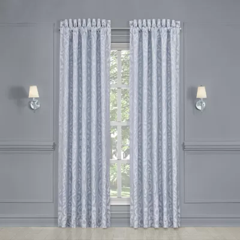 Queen Street Linda Rod Pocket Embellished Light-Filtering Set of 2 Curtain Panel