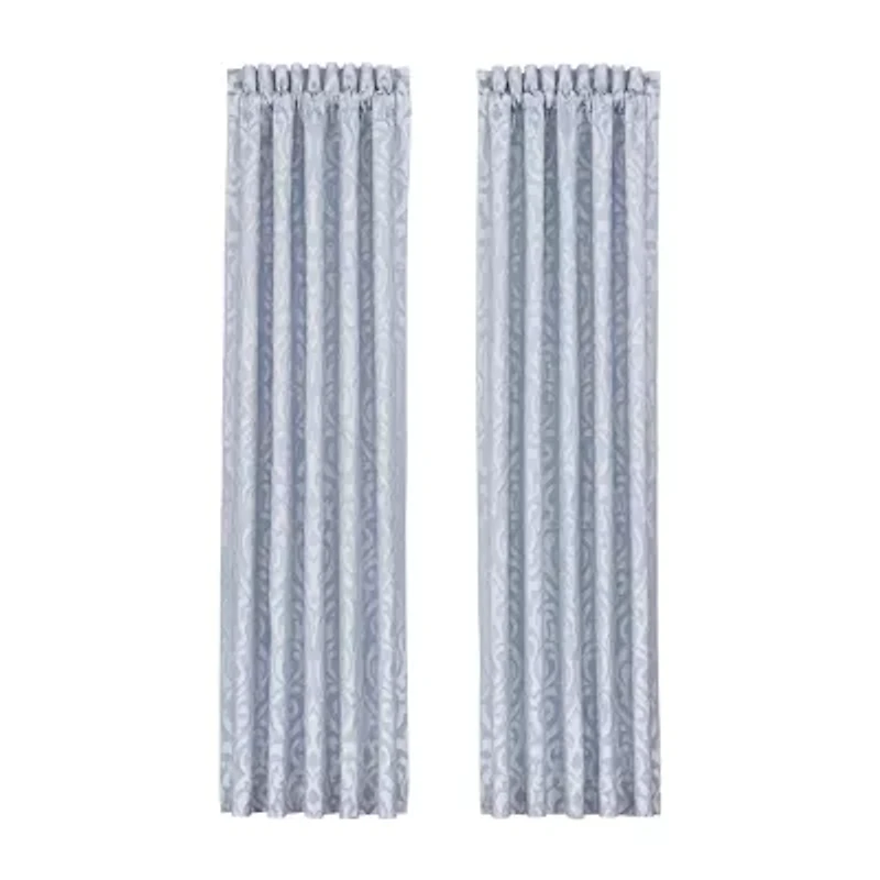 Queen Street Linda Rod Pocket Embellished Light-Filtering Set of 2 Curtain Panel