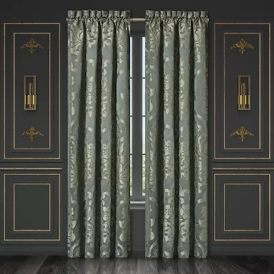 Queen Street Salerno Rod Pocket Embellished Light-Filtering Set of 2 Curtain Panel