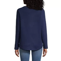 St. John's Bay Polar Fleece Womens V Neck Long Sleeve Sweatshirt