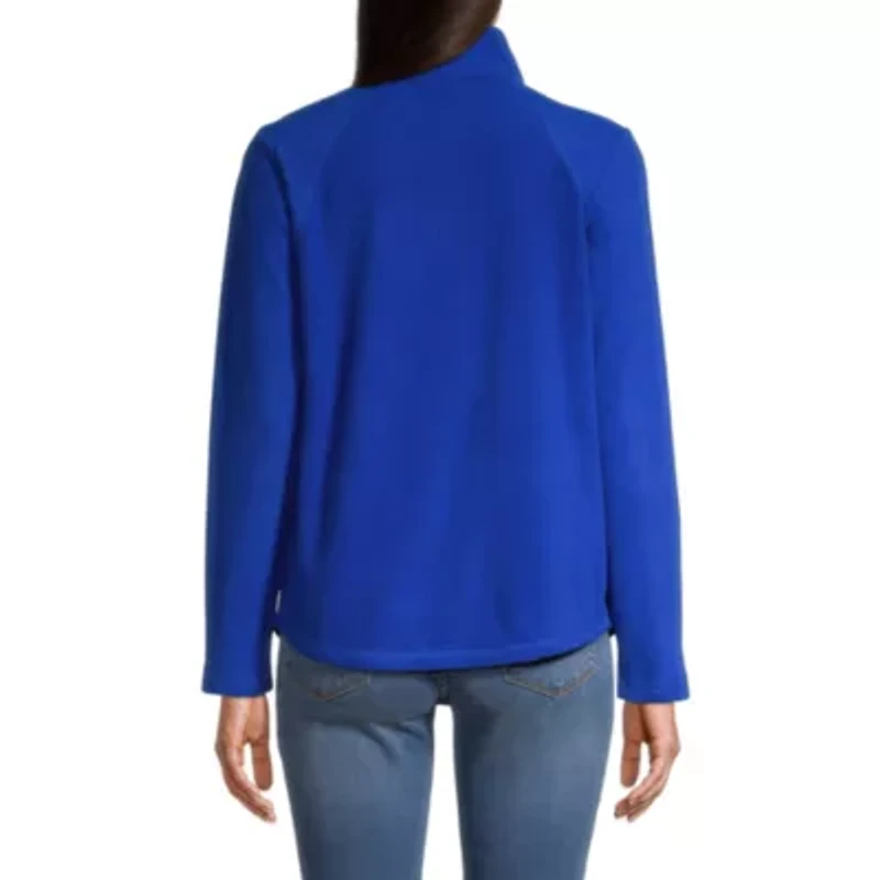 St. John's Bay Polar Fleece Womens Long Sleeve Quarter-Zip Pullover