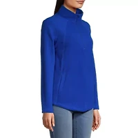 St. John's Bay Polar Fleece Womens Long Sleeve Quarter-Zip Pullover