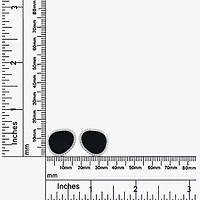 Silver Treasures Genuine Stone Black Onyx Sterling Silver 12mm Oval Stud Earrings