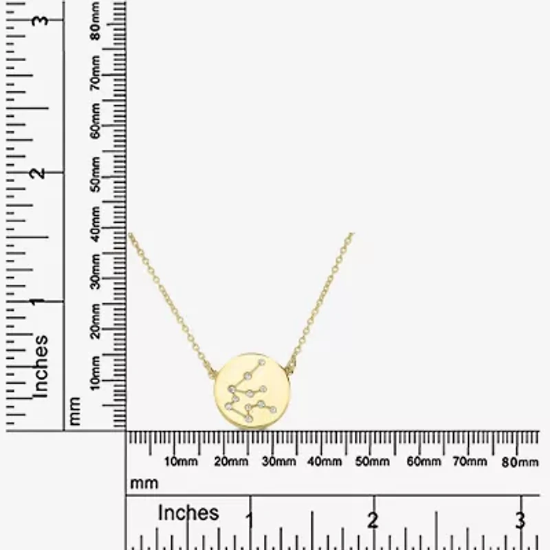 Sparkle Allure Zodiac Coin Womens Crystal 14K Gold Over Brass Round 16 Inch Pendant Necklace