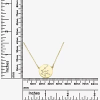 Sparkle Allure Zodiac Coin Womens Crystal 14K Gold Over Brass Round 16 Inch Pendant Necklace