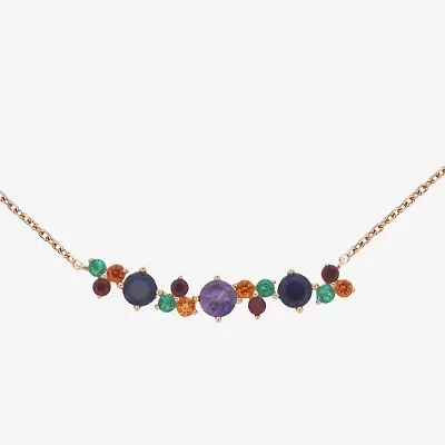 Limited Quantities! Womens Lab Created Multi Color 10K Rose Gold 18 Inch Pendant Necklace