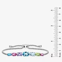 Limited Quantities! Womens Genuine Multi Color Sterling Silver Bolo Bracelet