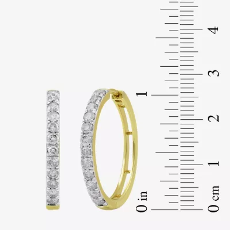 1 CT. T.W. Natural White Diamond 10K or 14K White, Yellow, Rose Gold 22.5mm Hoop Earrings