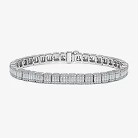 (I / I1) Womens 5 CT. T.W. Lab Grown White Diamond 10K White Gold 7 Inch Tennis Bracelet
