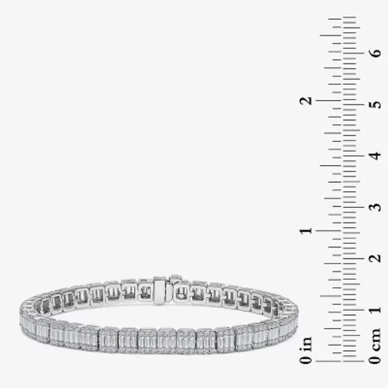 (I / I1) Womens 5 CT. T.W. Lab Grown White Diamond 10K White Gold 7 Inch Tennis Bracelet