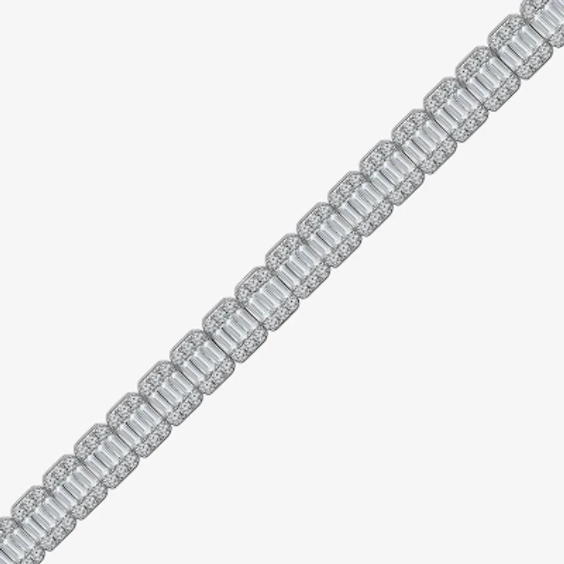 (I / I1) Womens 5 CT. T.W. Lab Grown White Diamond 10K White Gold 7 Inch Tennis Bracelet