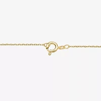 Womens White Diamond 10K Gold 18 Inch Chevron Necklace