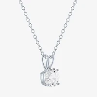 YES PLEASE! Womens Lab Created White Sapphire Sterling Silver Pendant Necklace