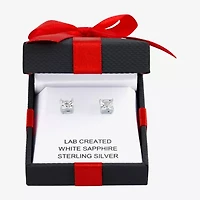 YES PLEASE! 2.5 CT.T.W. Princess Cut Lab-Created White Sapphire Stud Earrings in Sterling Silver