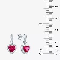 Yes, Please! Womens Lab Created Red Ruby Sterling Silver Heart 2-pc. Jewelry Set
