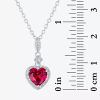 Yes, Please! Womens Lab Created Red Ruby Sterling Silver Heart 2-pc. Jewelry Set