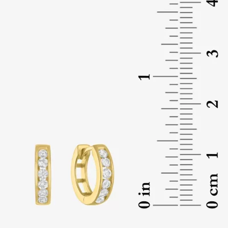 Yes, Please! Womens Lab Created White Sapphire 14K Gold Over Silver Round 2 Pair Earring Set