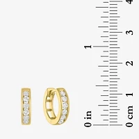 Yes, Please! Womens Lab Created White Sapphire 14K Gold Over Silver Round 2 Pair Earring Set