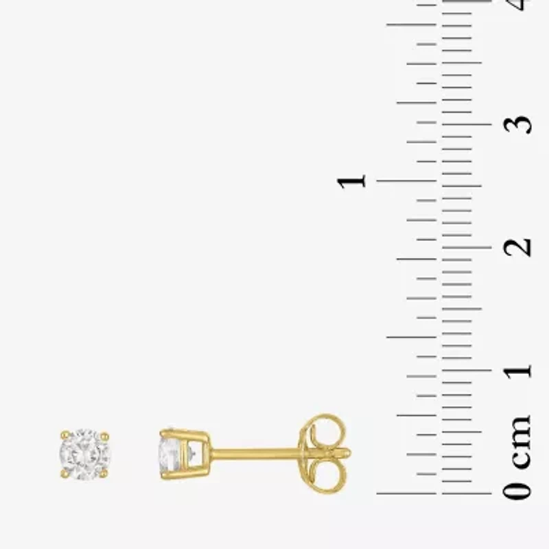 Yes, Please! Womens Lab Created White Sapphire 14K Gold Over Silver Round 2 Pair Earring Set