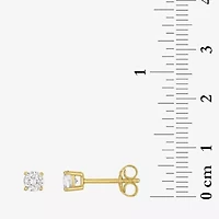 Yes, Please! Womens Lab Created White Sapphire 14K Gold Over Silver Round 2 Pair Earring Set