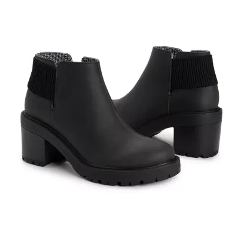 Muk Luks Womens Lucy Lula Stacked Heel Booties