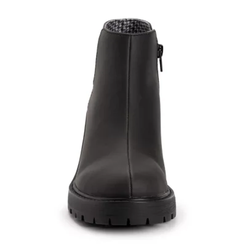 Muk Luks Womens Lucy Lula Stacked Heel Booties