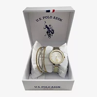 U.S. Polo Assn. Womens Two Tone 2-pc. Watch Boxed Set Usc6027jc