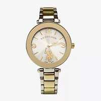 U.S. Polo Assn. Womens Two Tone 2-pc. Watch Boxed Set Usc6027jc