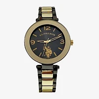 U.S. Polo Assn. Womens Two Tone 2-pc. Watch Boxed Set Usc6029jc