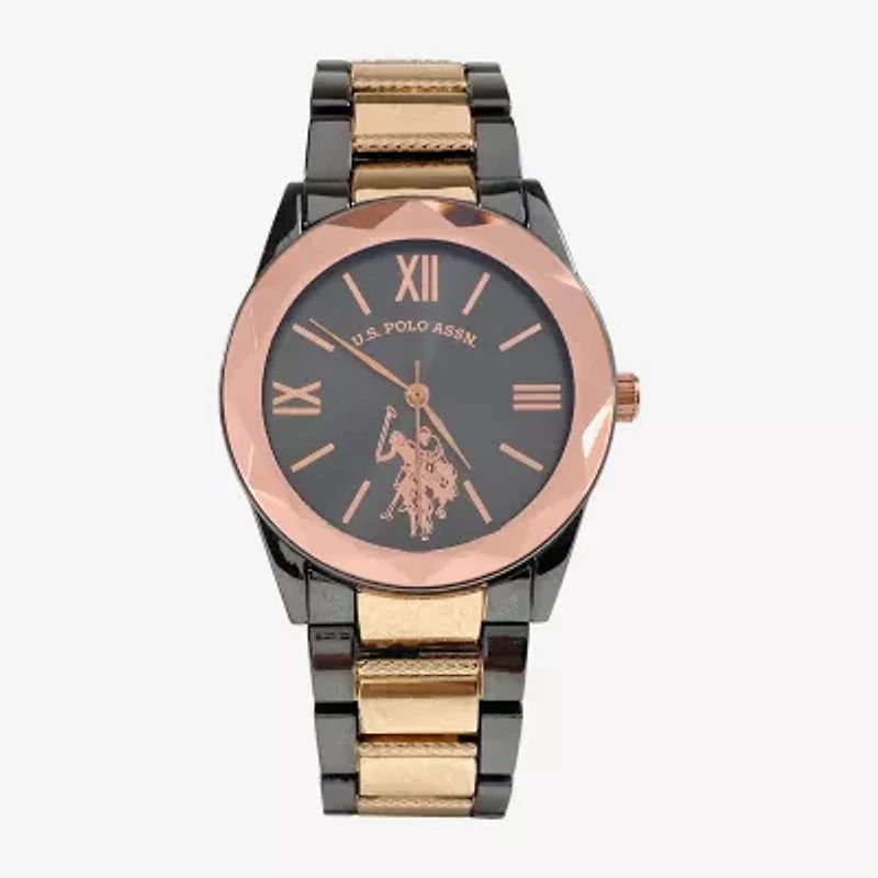U.S. Polo Assn. Womens Two Tone 2-pc. Watch Boxed Set Usc6034jc