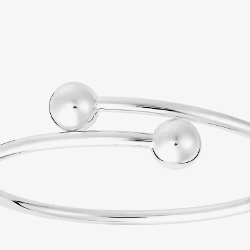 Silver Reflections Bypass Womens Pure Silver Over Brass Cuff Bracelet