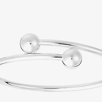 Silver Reflections Bypass Womens Pure Silver Over Brass Cuff Bracelet