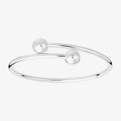 Silver Reflections Bypass Womens Pure Silver Over Brass Cuff Bracelet