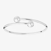Silver Reflections Bypass Womens Pure Silver Over Brass Cuff Bracelet