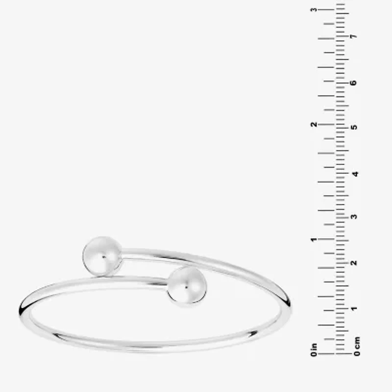 Silver Reflections Bypass Womens Pure Silver Over Brass Cuff Bracelet