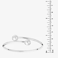 Silver Reflections Bypass Womens Pure Silver Over Brass Cuff Bracelet